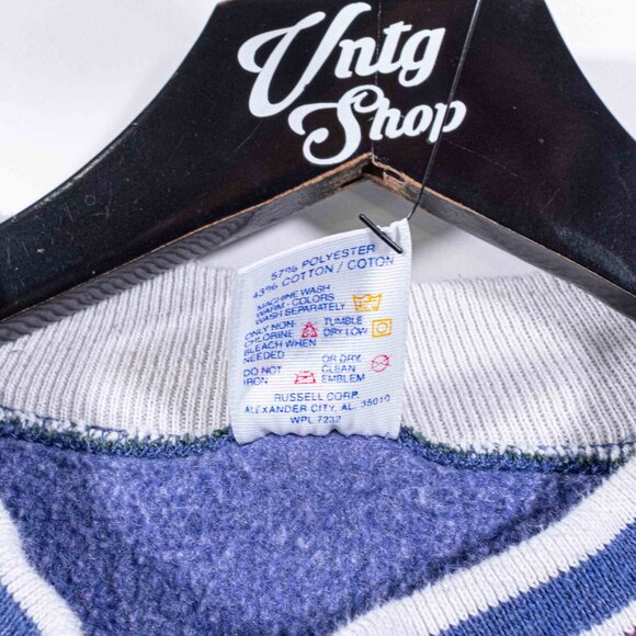 Jerzees Russell Ringer Crewneck Sweatshirt Spell Out Large VTG 90s Streetwear - Picture 7 of 7